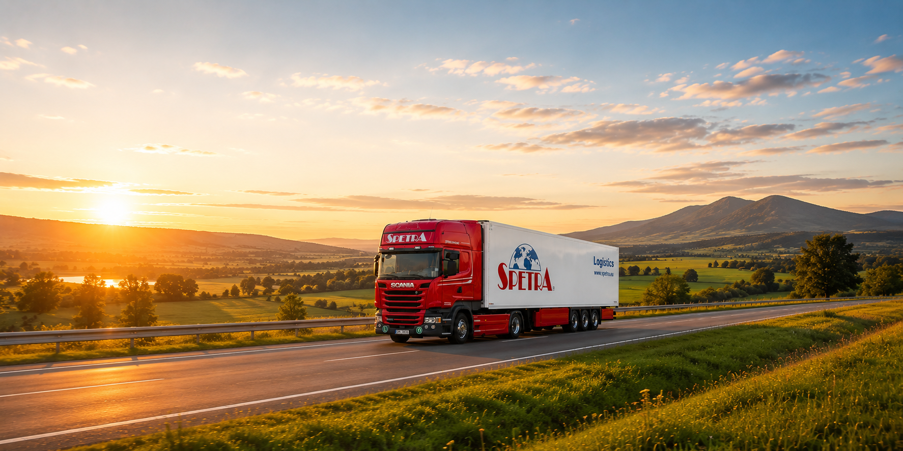 Kamion SCANIA společnosti SPETRA CZ na dálnici